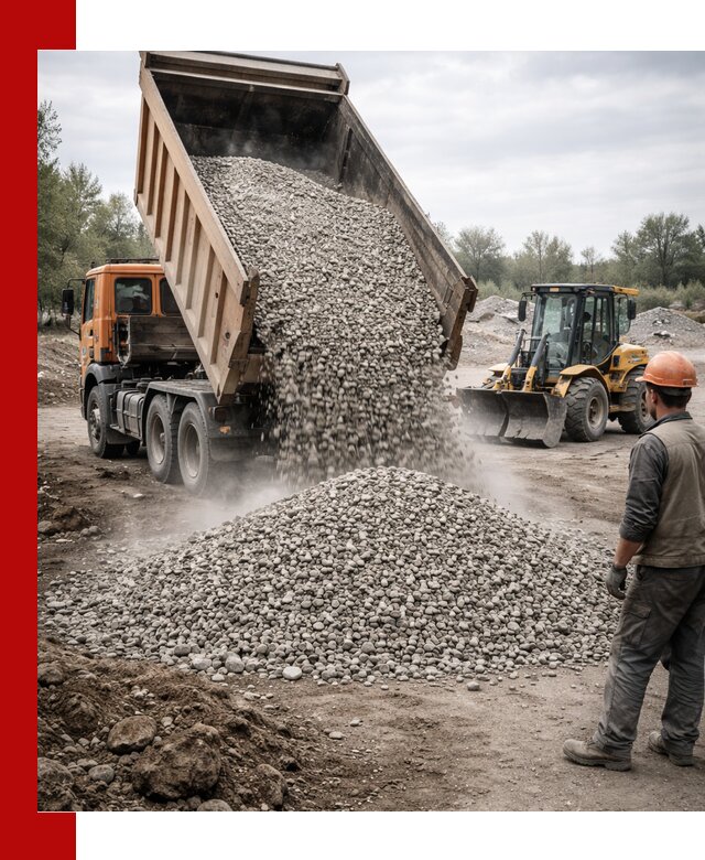 Доставка щебня в Нижнем Тагиле крупными и мелкими фракциями