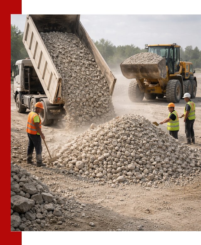 Доставка известнякового щебня фр. 40-70 в Нижнем Тагиле