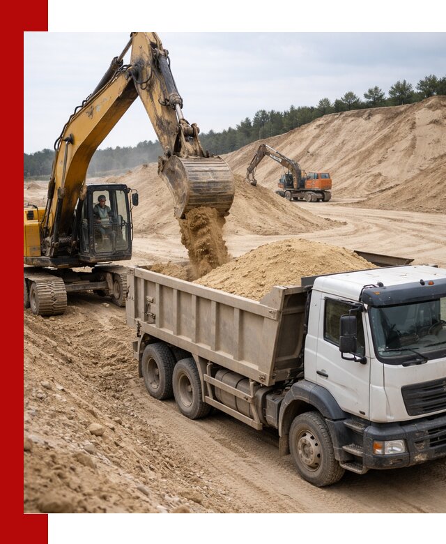 Доставка карьерного песка с самосвалами и разгрузкой в Нижнем Тагиле