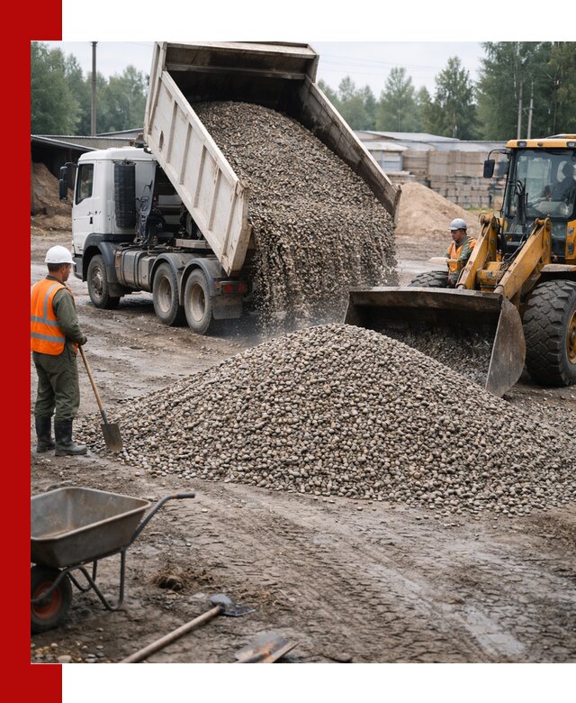 Мытый гравий с доставкой в Нижнем Тагиле от карьера до участка