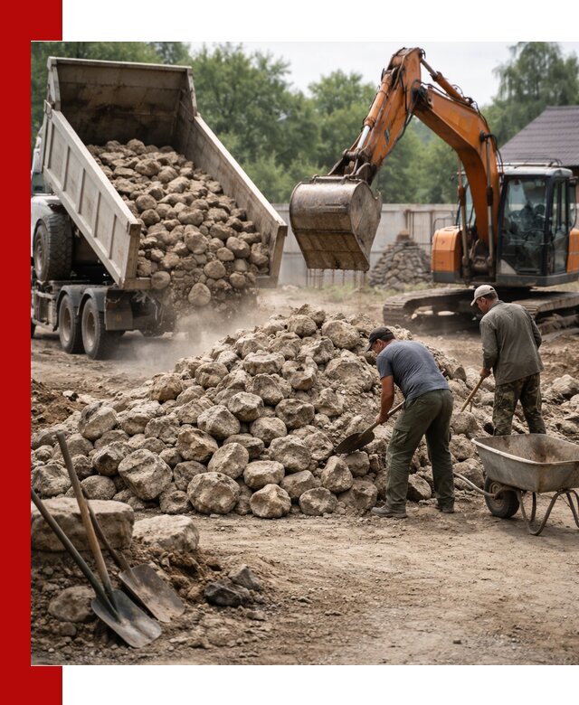 Доставка и разгрузка бутового камня в Нижнем Тагиле