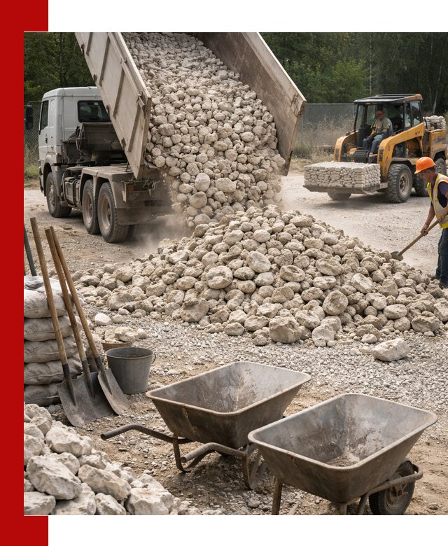 Доставка и продажа бутового известнякового камня в Нижнем Тагиле