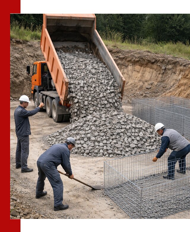 Камень для габионов с доставкой в Нижнем Тагиле быстро и надёжно