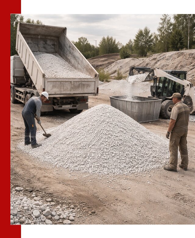 Доставка и продажа белой мраморной крошки в Нижнем Тагиле