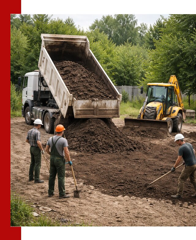 Доставка и укладка грунта для выравнивания участка в Нижнем Тагиле