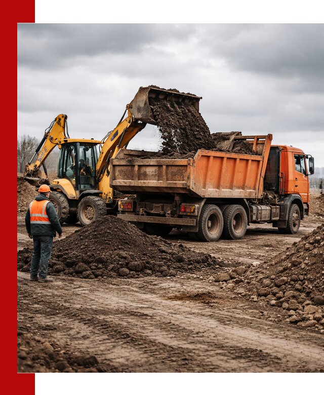 Вывоз грунта и строительного мусора в Нижнем Тагиле грузовыми самосвалами