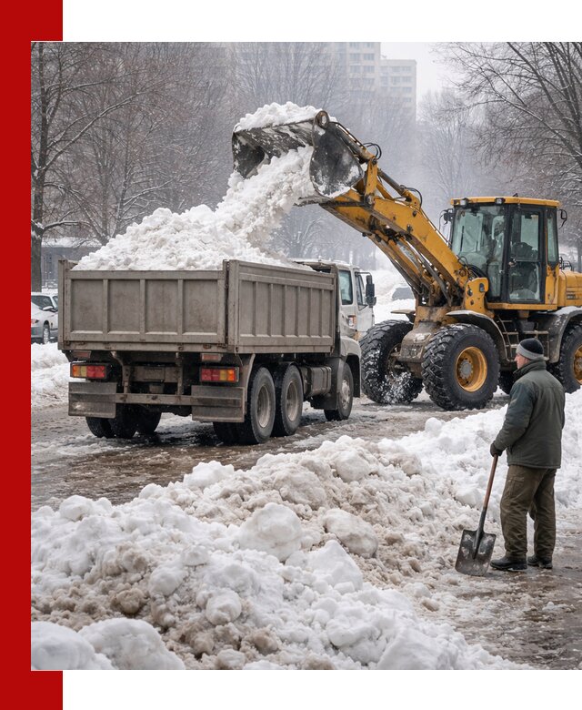 Вывоз снега грузовой техникой в Нижнем Тагиле оперативно и чисто